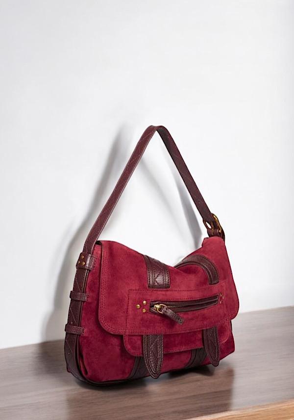 Rose & Lini JÉRÔME DREYFUSS “JOE S” BURGUNDY SHOULDER BAG