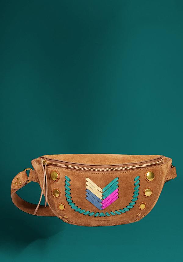 Rose & Lini JÉRÔME DREYFUSS “LINO BANANE” GAUCHO TABAC BELT BAG