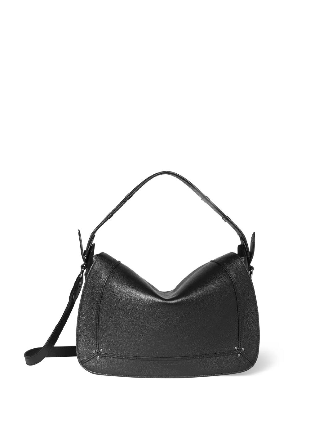 Rose & Lini JÉRÔME DREYFUSS “PEPITO L” BLACK & SILVER LEATHER BAG