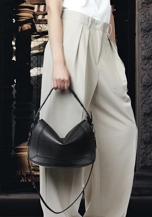 Rose & Lini JÉRÔME DREYFUSS “PEPITO L” BLACK & SILVER LEATHER BAG