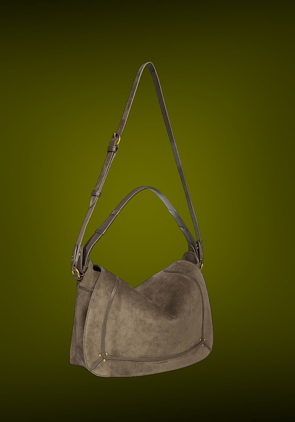 Rose & Lini JÉRÔME DREYFUSS “PEPITO L” SAVANE SUEDE LEATHER BAG