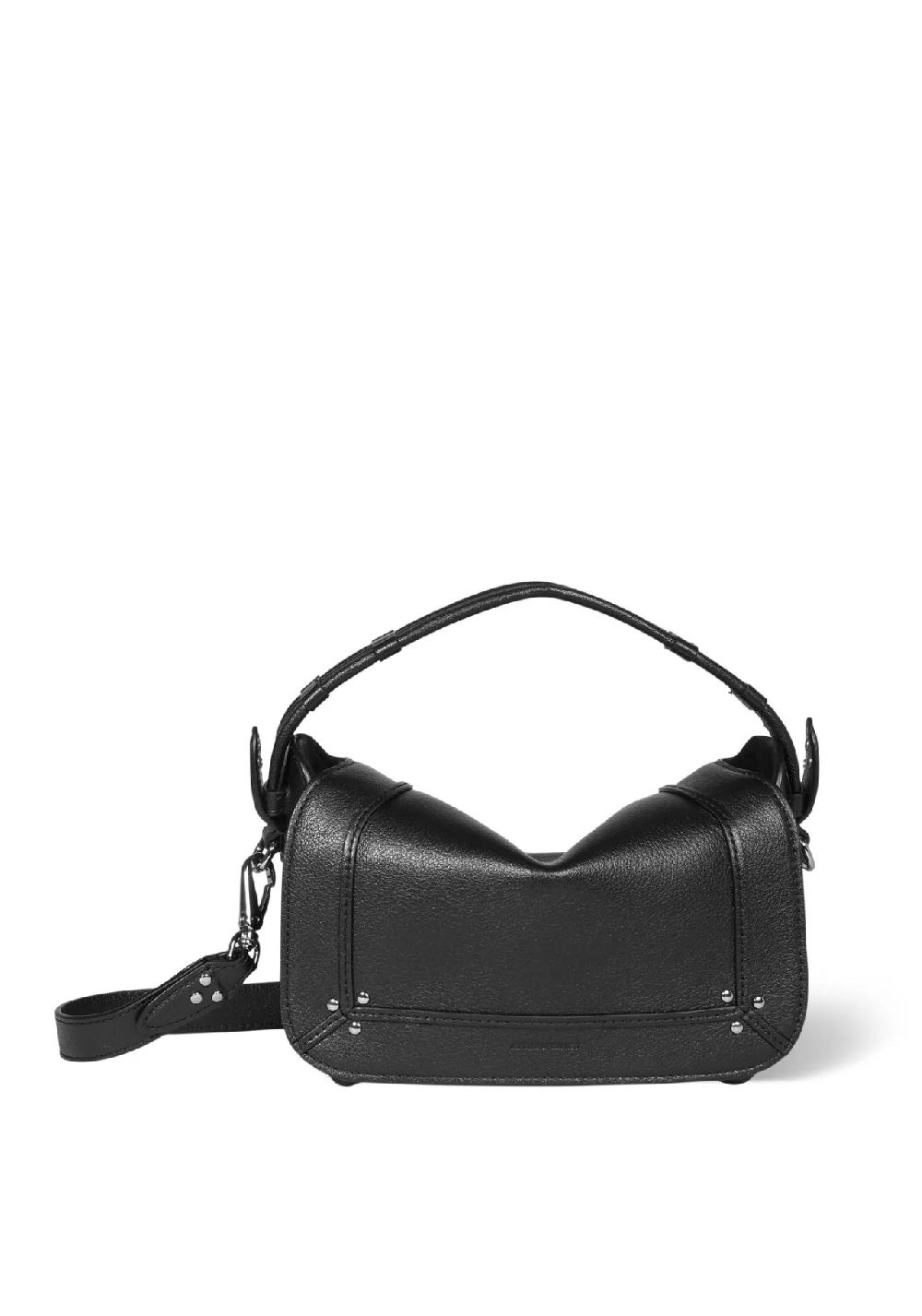 Rose & Lini JÉRÔME DREYFUSS “PEPITO S” BLACK & SILVER LEATHER BAG