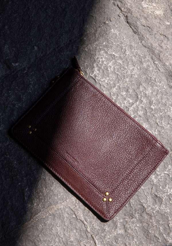 Rose & Lini JÉRÔME DREYFUSS “POPOCHE M” BORDEAUX GRAIN POUCH