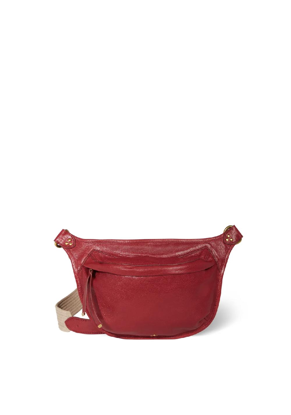 Rose & Lini JÉRÔME DREYFUSS “STAN BANANE” RUBY LEATHER BAG