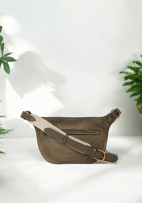 Rose & Lini JÉRÔME DREYFUSS “STAN BANANE” SAVANE SUEDE LEATHER BAG