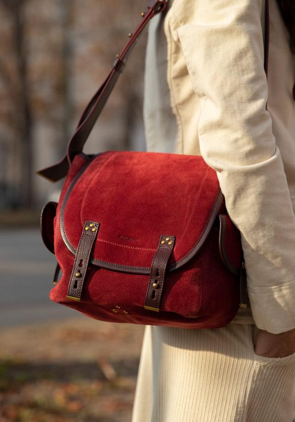 Rose & Lini JÉRÔME DREYFUSS “STAN L” BURGUNDY SHOULDER BAG