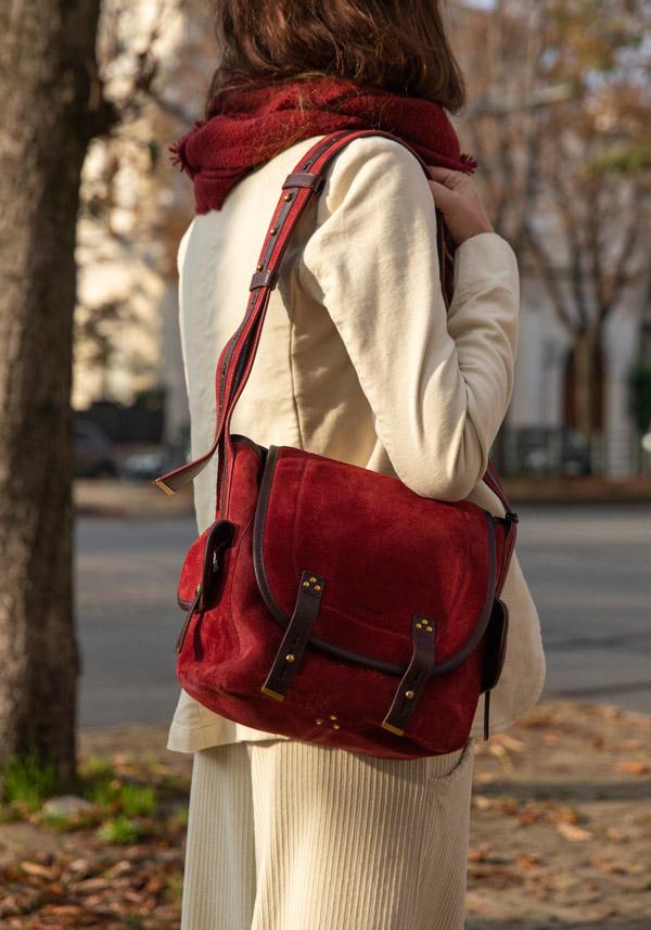 Rose & Lini JÉRÔME DREYFUSS “STAN L” BURGUNDY SHOULDER BAG