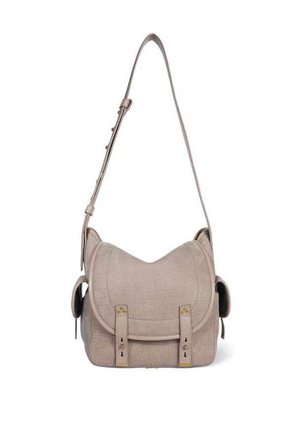 Rose & Lini JÉRÔME DREYFUSS “STAN L” CROCO STONE SHOULDER BAG