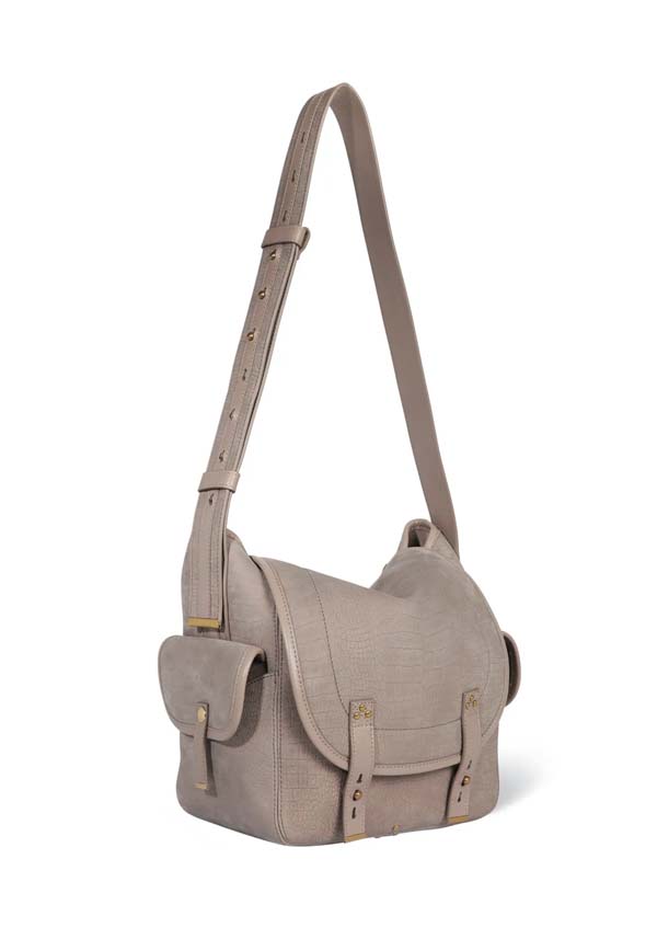 Rose & Lini JÉRÔME DREYFUSS “STAN L” CROCO STONE SHOULDER BAG