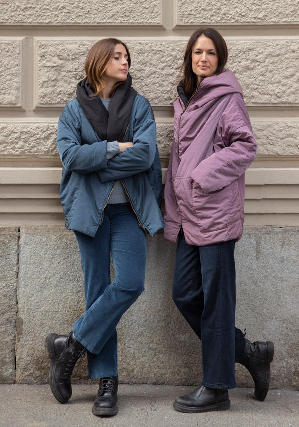 Rose & Lini KIMONORAIN REVERSIBLE “BASIC” JACKET LEAD & BLACK