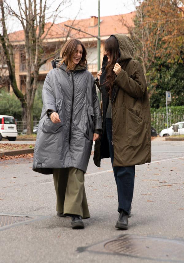 Rose & Lini KIMONORAIN REVERSIBLE “DUST COAT” GREY & GREEN