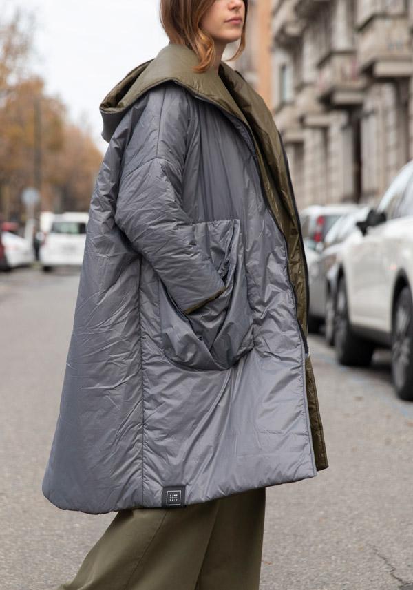 Rose & Lini KIMONORAIN REVERSIBLE “DUST COAT” GREY & GREEN