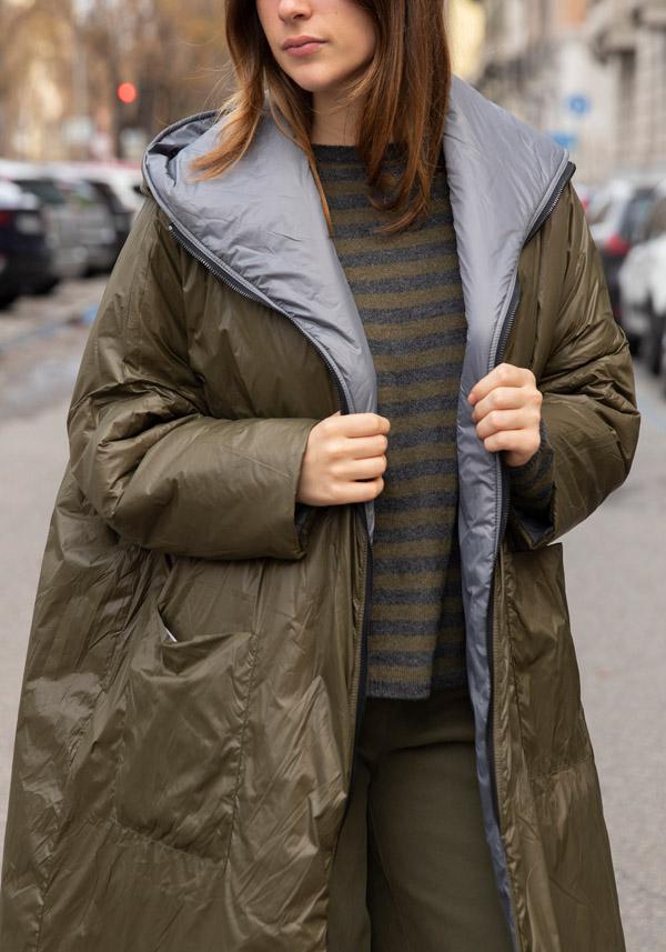 Rose & Lini KIMONORAIN REVERSIBLE “DUST COAT” GREY & GREEN