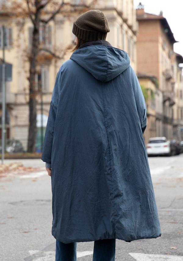 Rose & Lini KIMONORAIN REVERSIBLE “DUST COAT” LEAD & BLACK