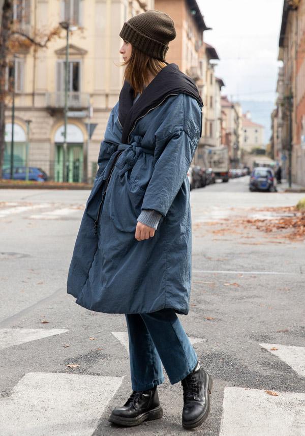 Rose & Lini KIMONORAIN REVERSIBLE “DUST COAT” LEAD & BLACK