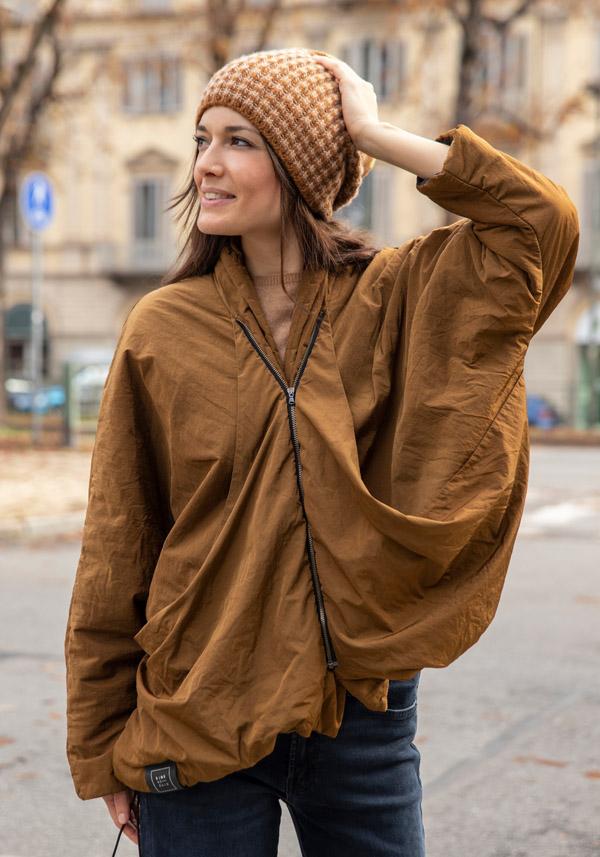 Rose & Lini KIMONORAIN REVERSIBLE “KIMONO HOODIE” JACKET TOFFEE & BLACK