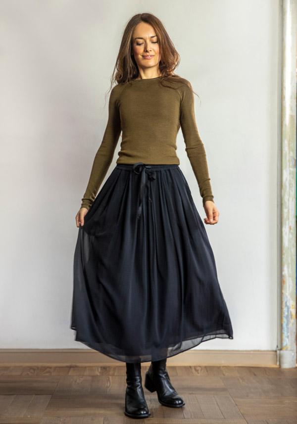 Rose & Lini KRISTENSEN DU NORD SILK & COTTON “SKIRT 357” BLACK