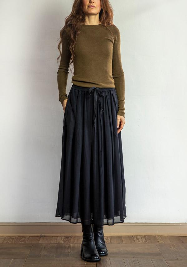 Rose & Lini KRISTENSEN DU NORD SILK & COTTON “SKIRT 357” BLACK