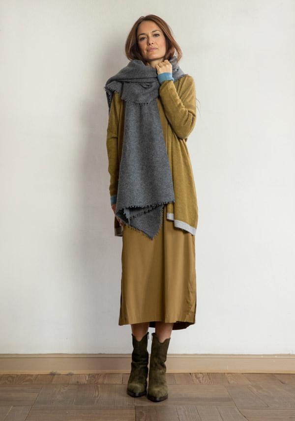 Rose & Lini KRISTENSEN DU NORD SILK “SHIRT DRESS 352” DARK OLIVE