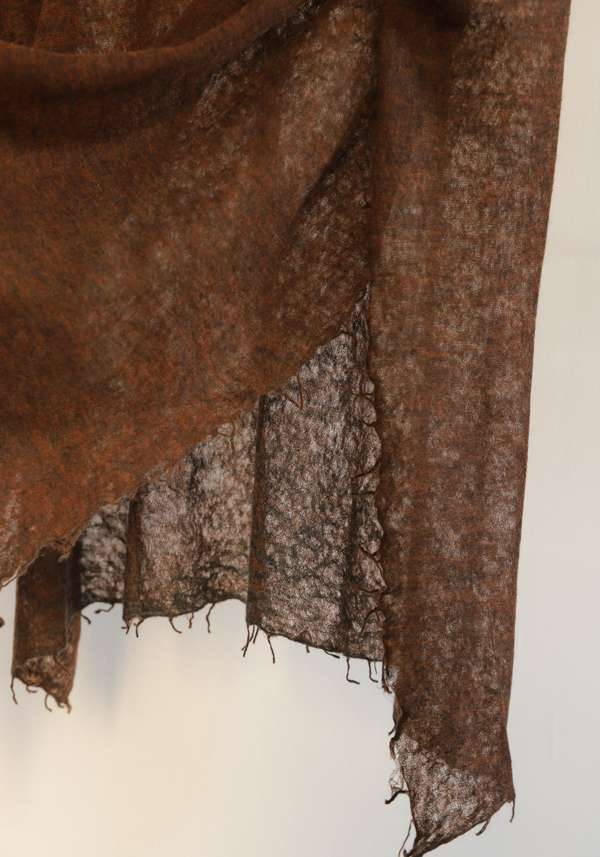 Rose & Lini LALAERRE CASHMERE “FRINGES PONCHO” CHOCOLATE