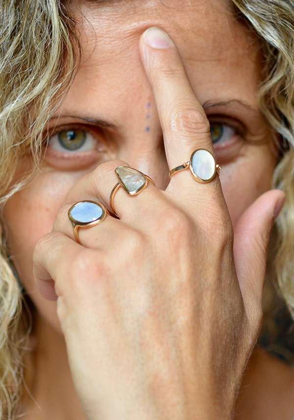 Rose & Lini MAITEA “SAINT TROPEZ” DOUBLE FACE GOLD RING