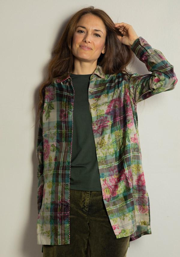 Rose & Lini MAJESTIC VISCOSE “COL ROND 509” FOREST T-SHIRT