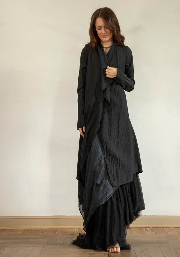 Rose & Lini MARC LE BIHAN COTTON & LINEN “GILET 2658” BLACK