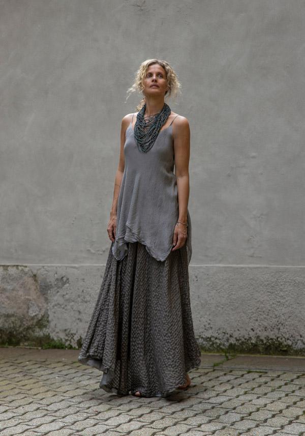 Rose & Lini MARC LE BIHAN COTTON & SILK “SKIRT 2505” PATTERN GREY