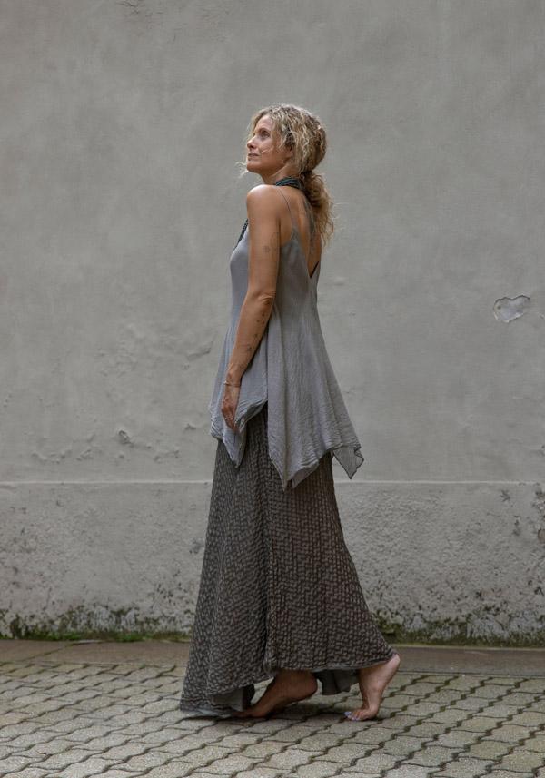 Rose & Lini MARC LE BIHAN COTTON & SILK “SKIRT 2505” PATTERN GREY