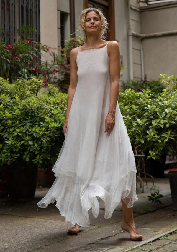 Rose & Lini MARC LE BIHAN PEARL WHITE “EVASEE 2184” DRESS