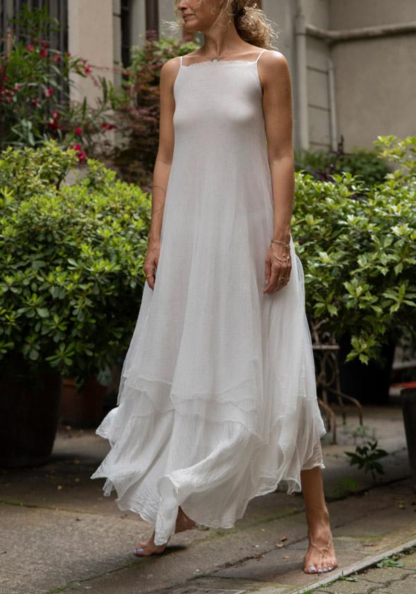 Rose & Lini MARC LE BIHAN PEARL WHITE “EVASEE 2184” DRESS