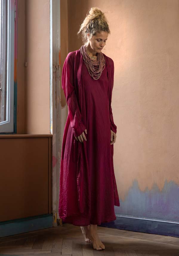 Rose & Lini MARC LE BIHAN RASPBERRY SILK “IMPER 2300” LONG JACKET