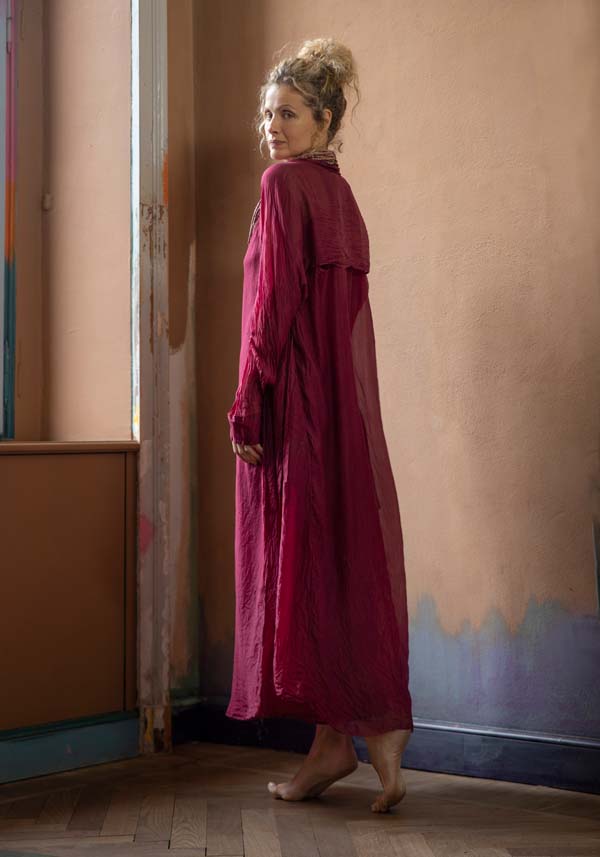 Rose & Lini MARC LE BIHAN RASPBERRY SILK “IMPER 2300” LONG JACKET