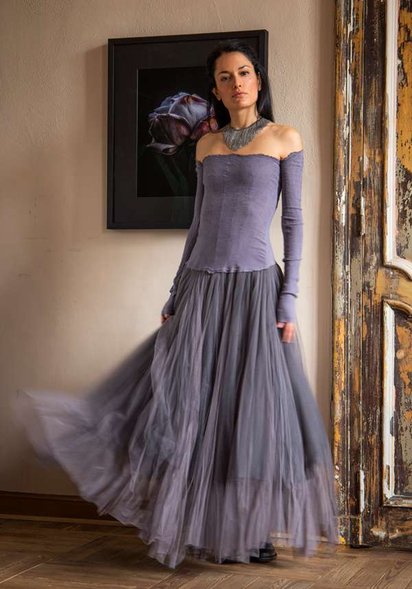 Rose & Lini MARC LE BIHAN “ROBE 21908” LILAC MAXI DRESS