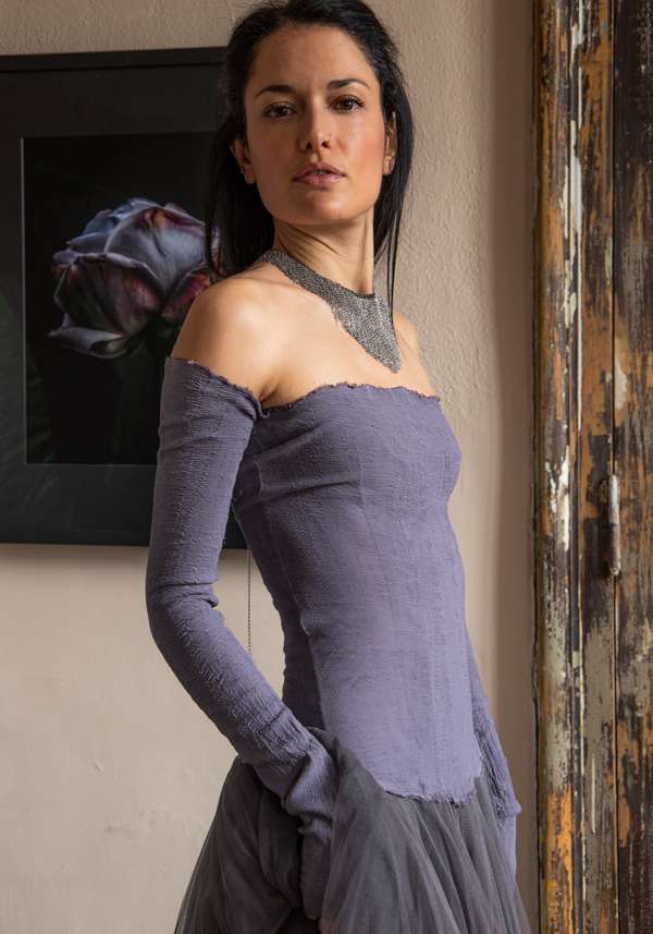 Rose & Lini MARC LE BIHAN “ROBE 21908” LILAC MAXI DRESS