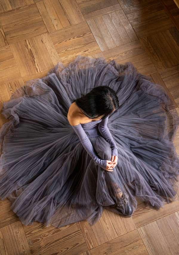 Rose & Lini MARC LE BIHAN “ROBE 21908” LILAC MAXI DRESS