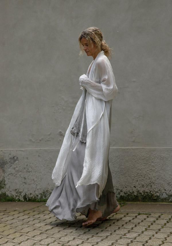 Rose & Lini MARC LE BIHAN SILK CRAIE WHITE “IMPER 2300” LONG JACKET