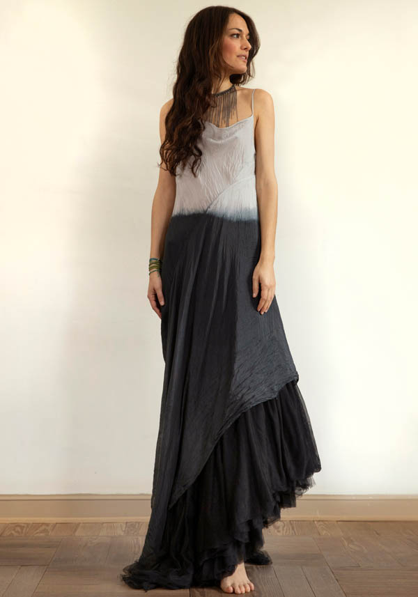 Rose & Lini MARC LE BIHAN SILK “ROBE 2111” IVORY & BLACK DRESS