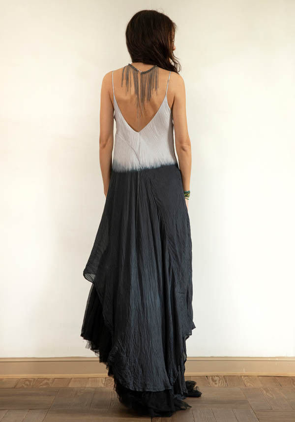 Rose & Lini MARC LE BIHAN SILK “ROBE 2111” IVORY & BLACK DRESS