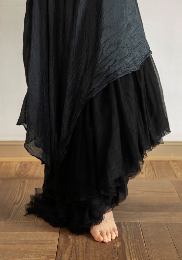 Rose & Lini MARC LE BIHAN SILK “ROBE 2111” IVORY & BLACK DRESS