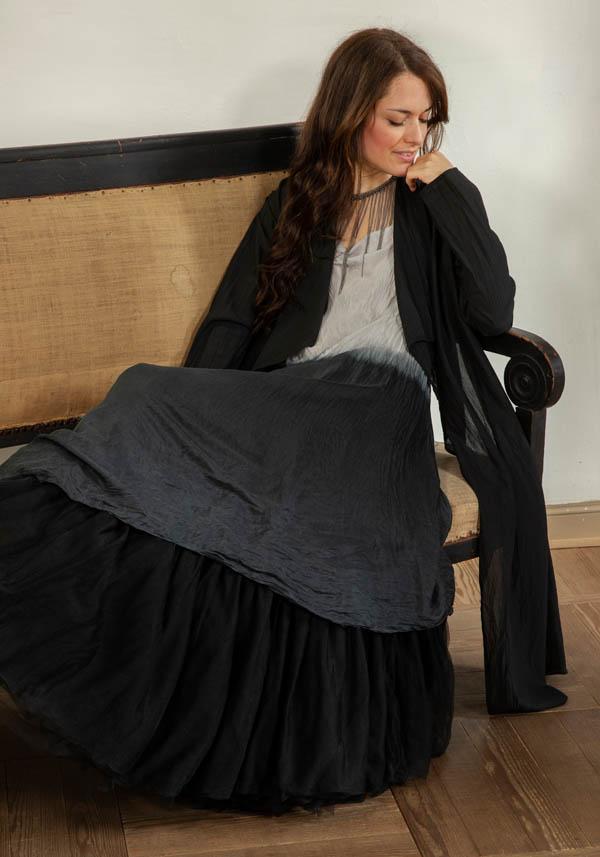 Rose & Lini MARC LE BIHAN SILK “ROBE 2111” IVORY & BLACK DRESS