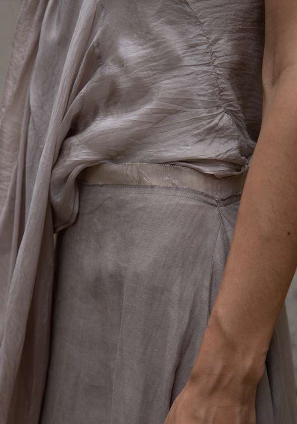 Rose & Lini MARC LE BIHAN TAUPE LINEN LONG “SKIRT 2510”