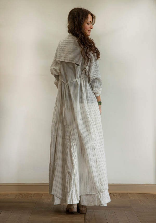 Rose & Lini MARC LE BIHAN WHITE COTTON & SILK “IMPER 2311” LONG JACKET