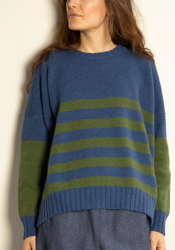 Rose & Lini MARCHÉ DES PALMIERS WOOL “GINEVRINA” STRIPED PULL BAKIR & VILS