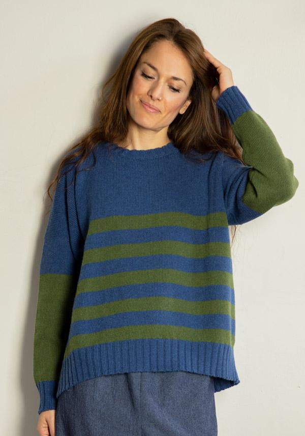 Rose & Lini MARCHÉ DES PALMIERS WOOL “GINEVRINA” STRIPED PULL BAKIR & VILS