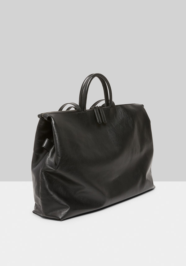 Rose & Lini MARSÈLL “4 IN ORIZZONTALE” BLACK LEATHER BAG