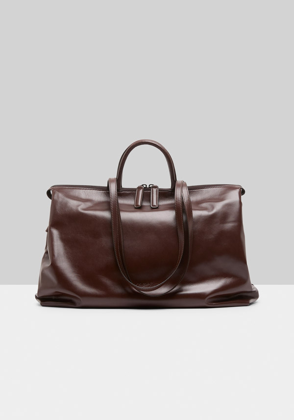 Rose & Lini MARSÈLL “4 IN ORIZZONTALE” MORO BROWN LEATHER BAG