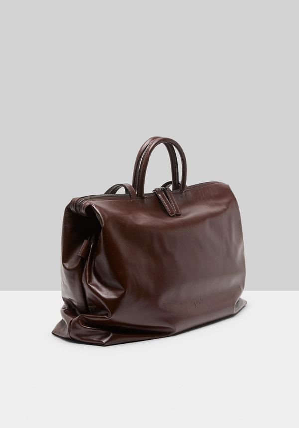 Rose & Lini MARSÈLL “4 IN ORIZZONTALE” MORO BROWN LEATHER BAG