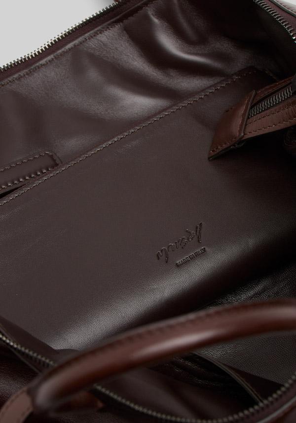 Rose & Lini MARSÈLL “4 IN ORIZZONTALE” MORO BROWN LEATHER BAG