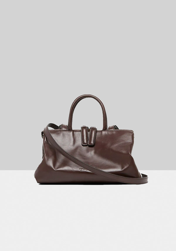 Rose & Lini MARSÈLL “MINI ORIZZONTE” MORO BROWN LEATHER BAG